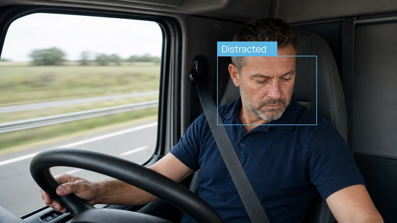 Illustrative camera AI detection: distraction