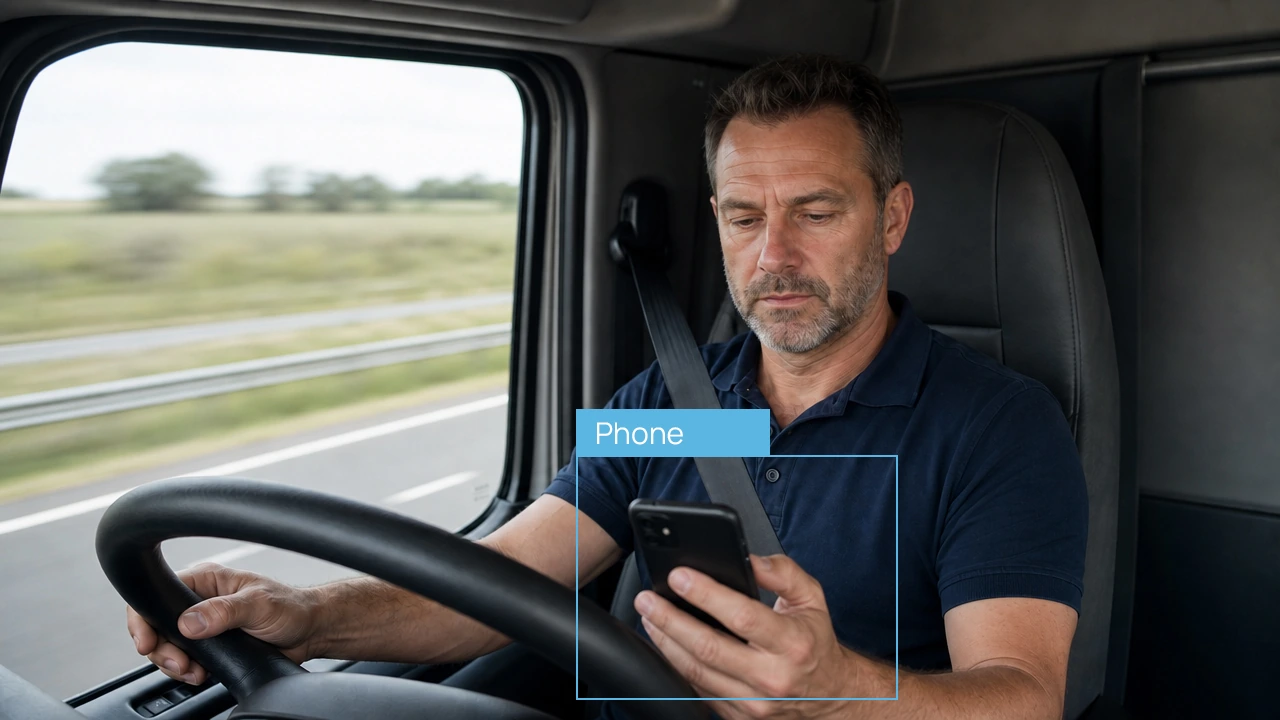 Illustrative camera AI detection: handheld phone use